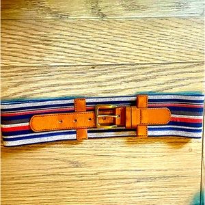 NWOT! MULTICOLOR ANN TAYLOR LOFT STRETCH AND BUCKLE WAIST BELT, SIZE XS-SMALL